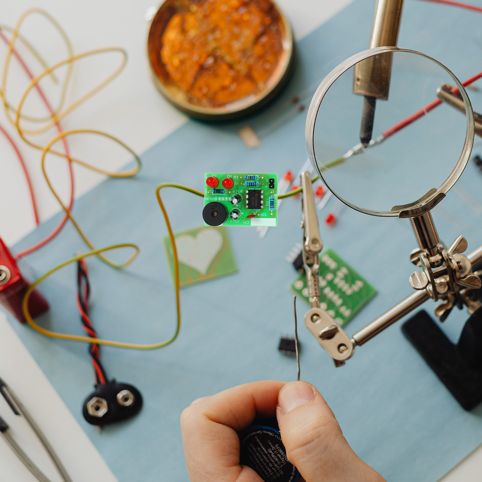 Diy Electronics Kits For Beginners - 5-częściowy zestaw do nauki lutowania, płytka