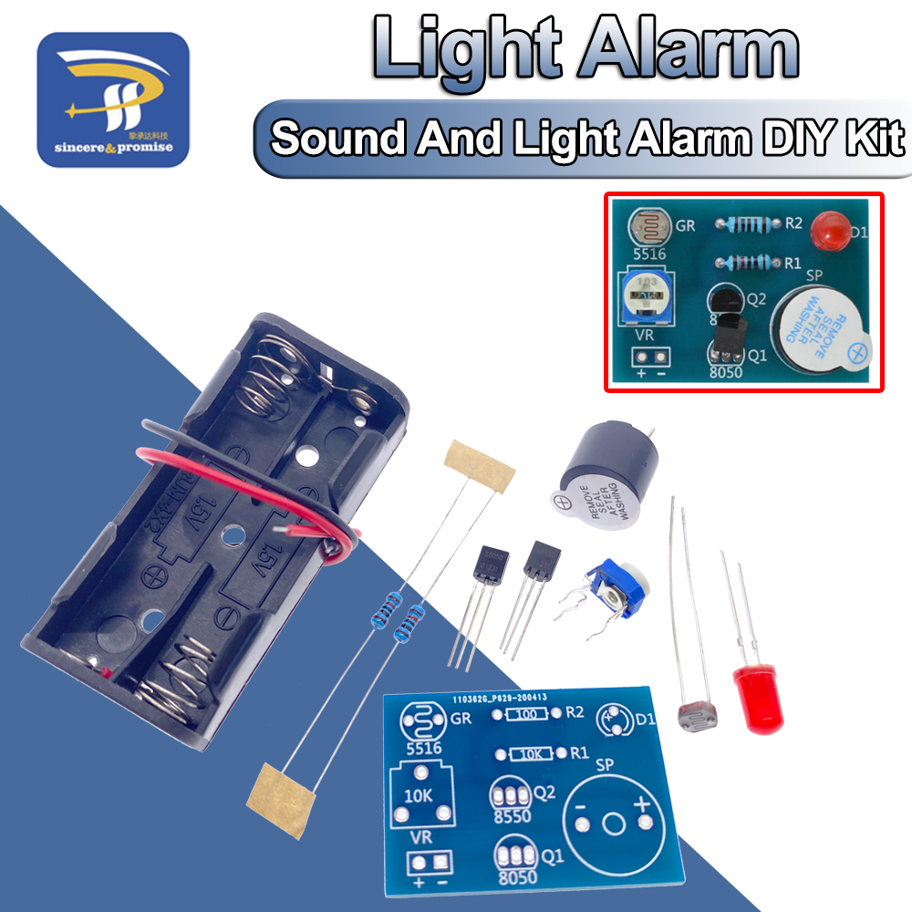 Diy Electronics Websites - Światłoczuły Alarm dźwiękowy i świetlny zestaw