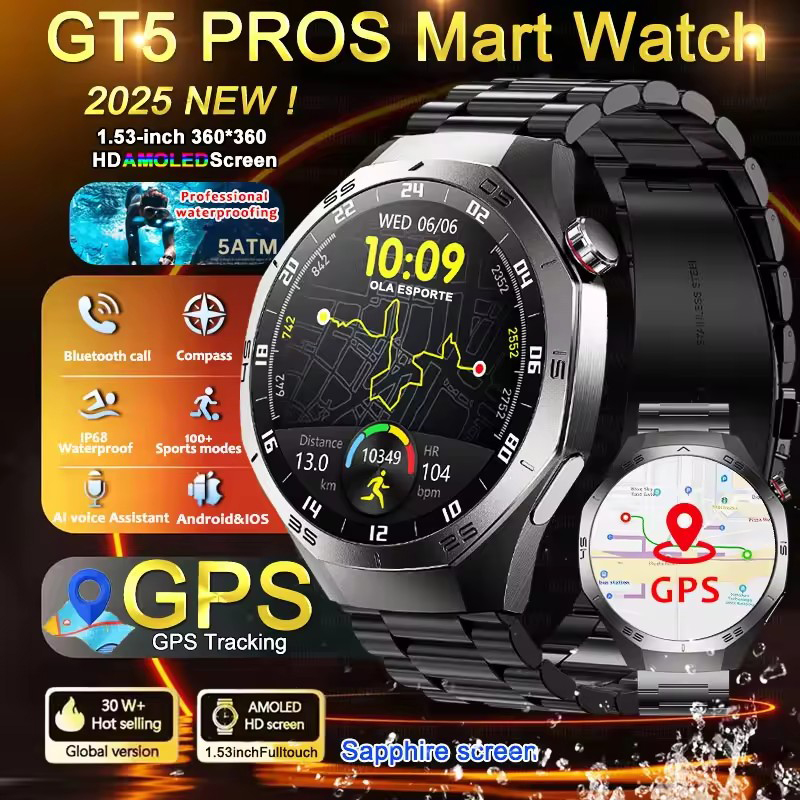 Diy Wearable Electronics - Okrągły Smartwatch GPS Wodoodporny Połączenia BT